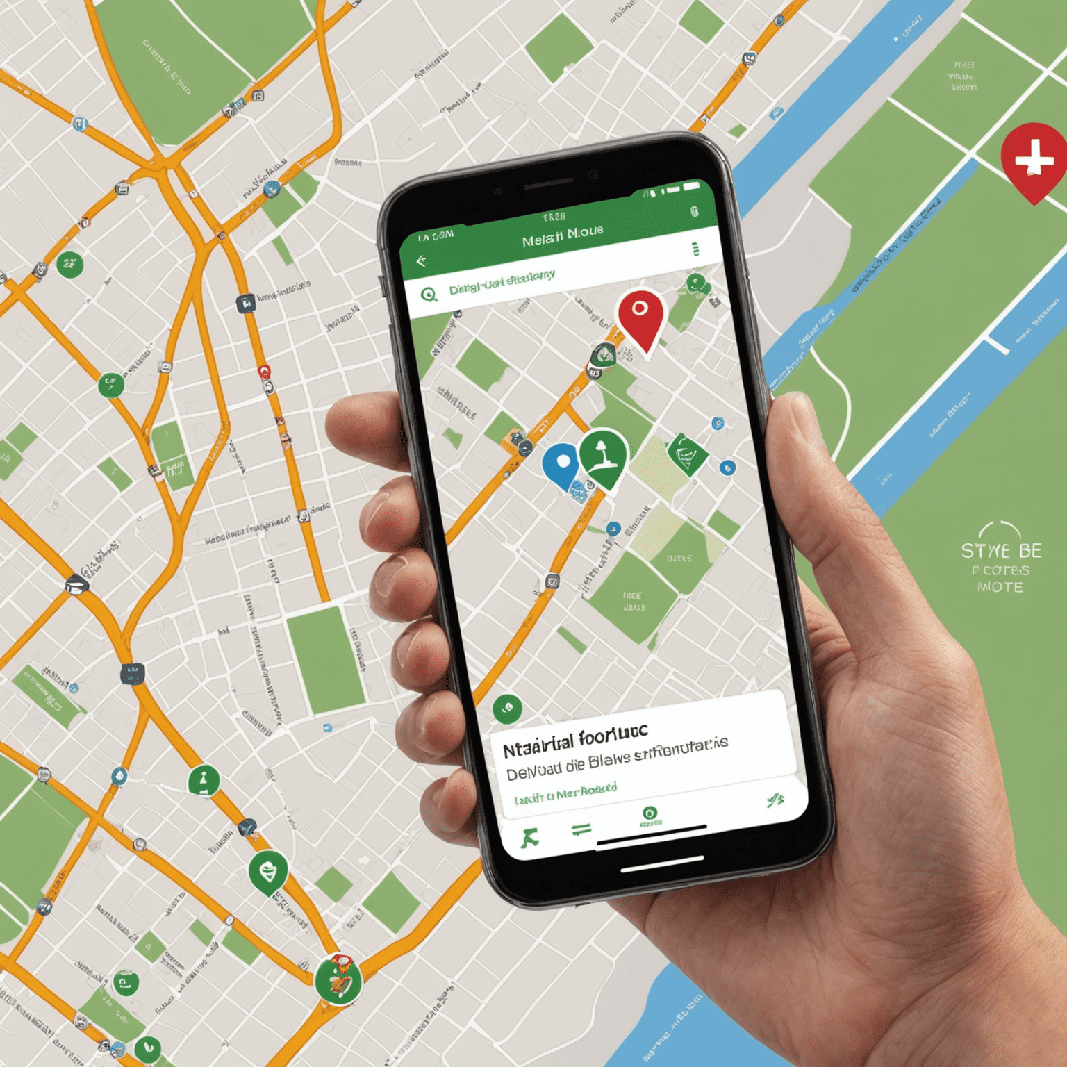 Screenshot of a mobile app for a food rescue organization showing an optimized delivery route on a map to efficiently pick up surplus food from donors and distribute to communities in need.